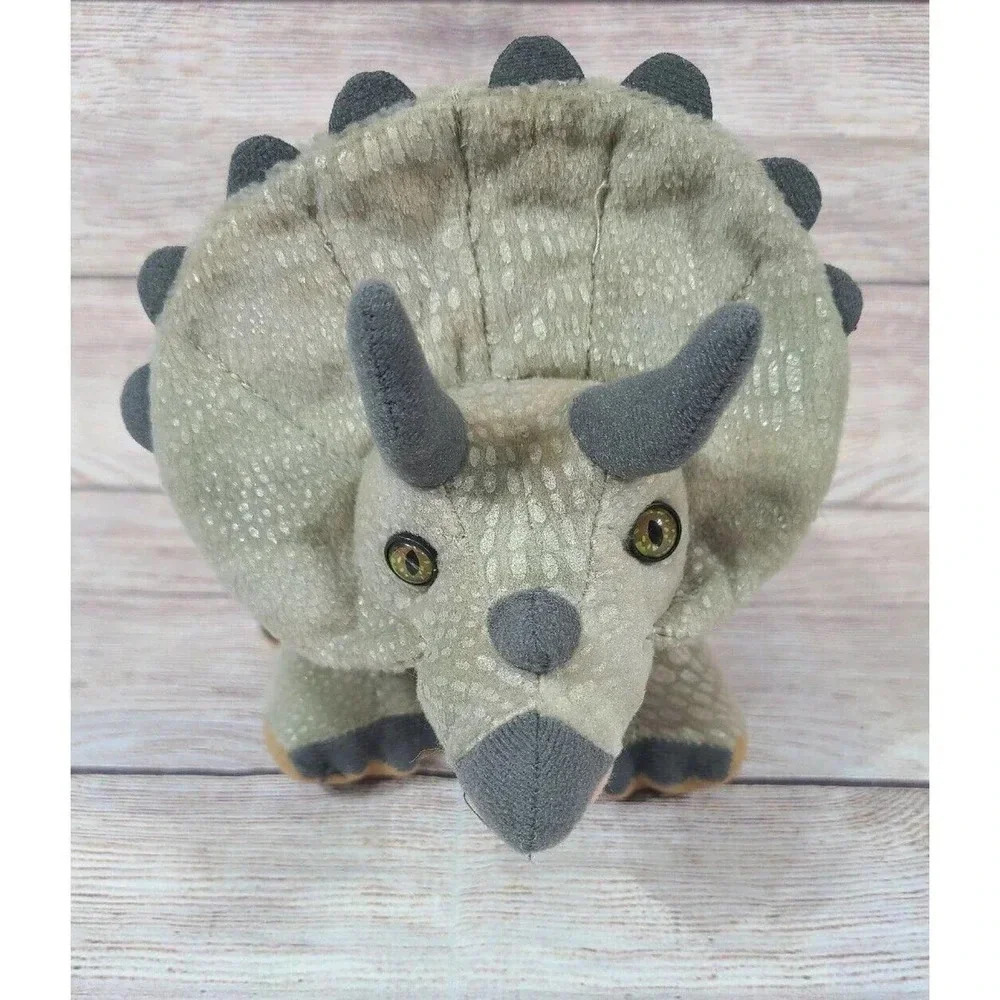 Smithsonian Institute Plush Triceratops Dinosaur Stuffed Animal Gray 13"